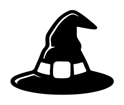 Witch hat solid silhouette vector graphic