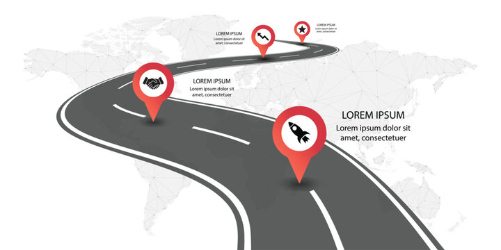 Global Business Roadmap Infographic Template.