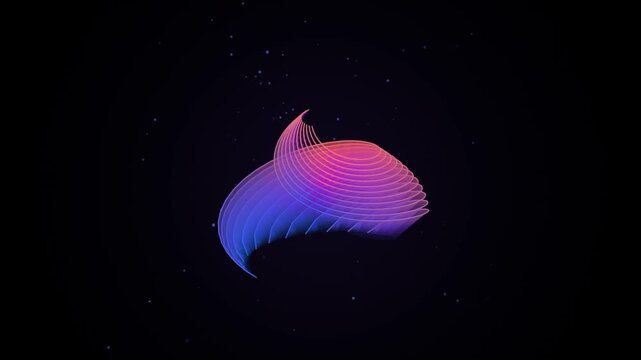 Abstract glowing fish in space with stars