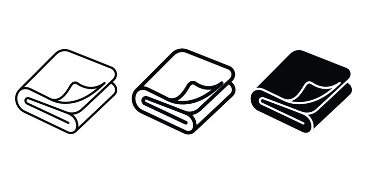 Cleaning cloth icon line art vector, bold outline and silhouette design