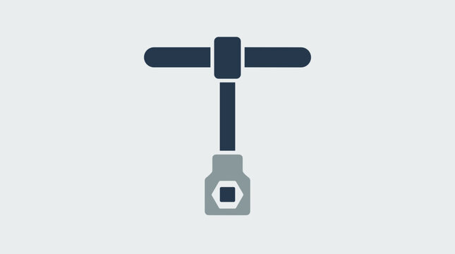 Minimalist T-handle wrench icon for mechanical repair and hardware maintenance projects.