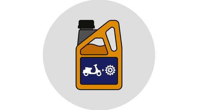 Vector Illustration of Engine Oil Canister for Scooter Maintenance and Repair
