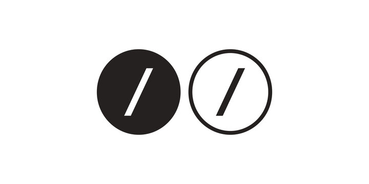 Black circle slash sign vectors on transparent background for prohibited user interface design.