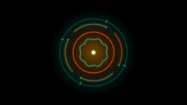 Amber Neural Bio Tech Target Ring Overlay for Medical and Artificial Intelligence Video