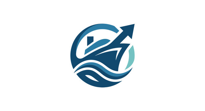Ship Sailing Towards Growth And Success With Upward Arrow