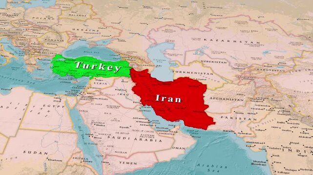 Anatolia to Iran, Regional Political Map Zoom View