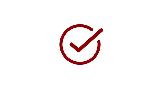 check mark animation. Yes tick. Correct check mark symbol. Yes sign. Correct vote icon on black background. Animated green tick concept 4k video