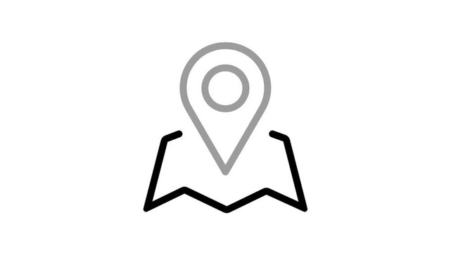 Flat map marker icon with animated movements.