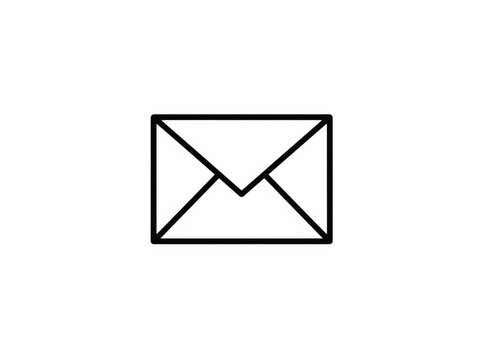 Minimalist email envelope icon isolated on a transparent background