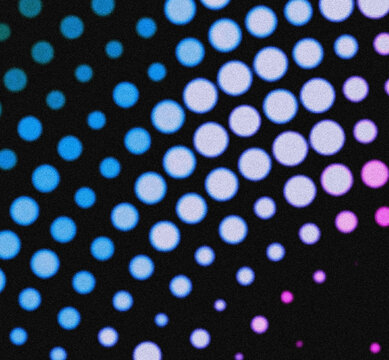 Abstract halftone pattern with blue and purple circles