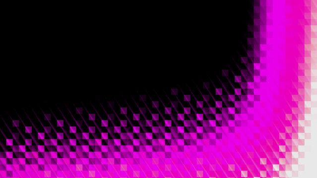Abstract pink pixel pattern with black curved corner