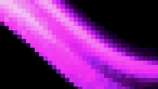 Abstract purple pixelated light wave on dark background