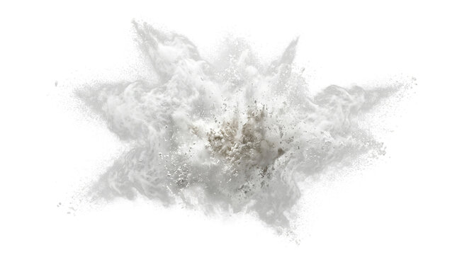 White flour dust powder cloud explosion burst freeze motion