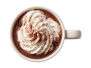 Hot chocolate with whipped cream isolated on transparent background © Photo Find