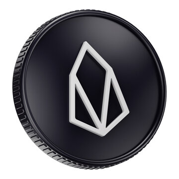EOS Cryptocurrency Coin 3D Render Illustration
