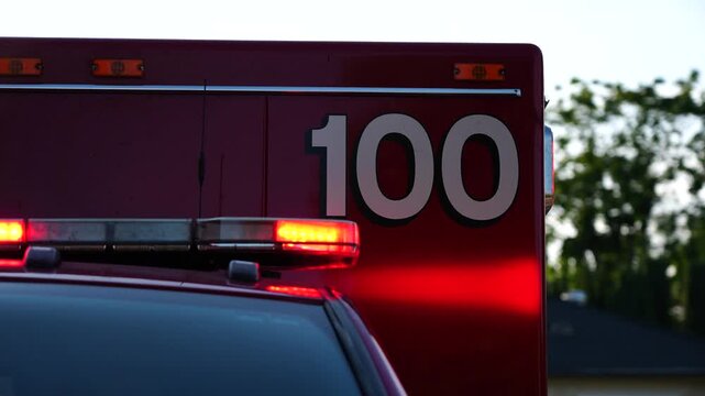 Close Up View of a Paramedic Rescue Ambulance