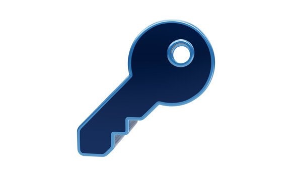Secure Access: A single, sleek blue key with a subtle shadow represents the concept of access, security, and solutions, suggesting unlocking possibilities and answers.