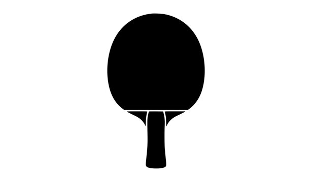 Black table tennis paddle icon isolated on white background sports equipment vector