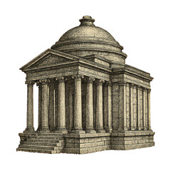 Obraz premium PNG Classical architecture temple illustration.