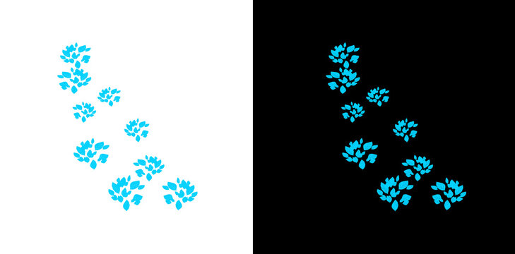 Blue magical falling leaves on alpha and black background ideal for mystical fantasy game environments and vfx creators.