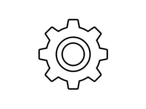 Mechanical gear cog icon isolated on transparent background