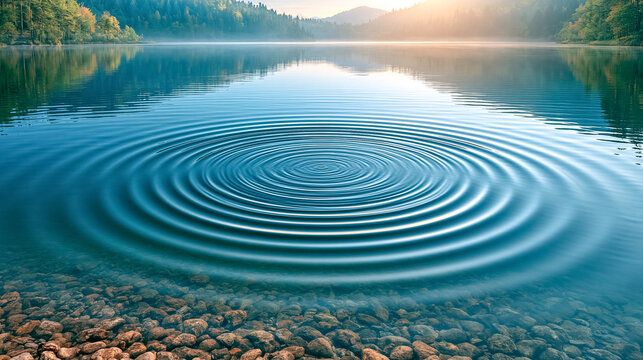 Calm Lake Water Ripples Aerial Drone Nature Video