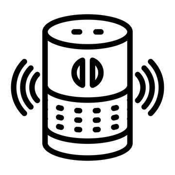 smart speaker for voice command for elder technology icon line style