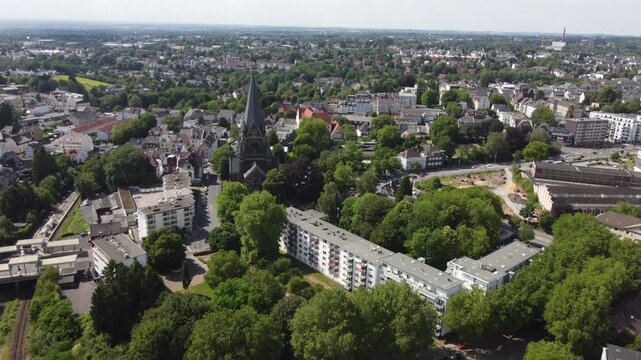 Aerial View of Solingen with Church in North Rhine-Westphalia, German