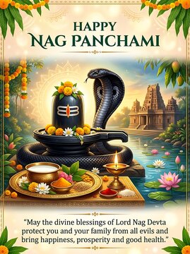 Happy nag panchami celebration with lord nag devta offerings