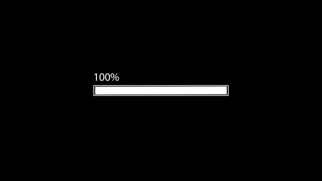 Loading bar animation.Loading bar and percentage Futuristic progress loading bar 0-100 percent. 