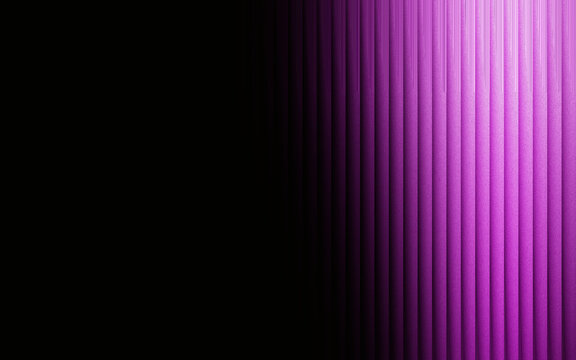 Abstract background, with vertical purple, stripes and a, soft light gradient, fading into a, solid black area, on the left, side of the frame