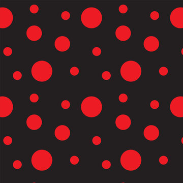 Seamless Micro Polka Dot Vector Pattern, Minimalist Black and red Pin Dot AOP