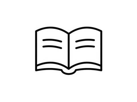 Open book with text lines icon isolated on transparent background
