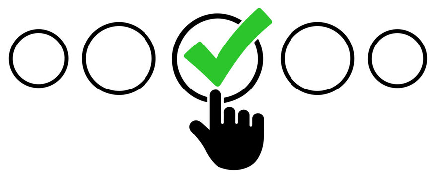 online survey checklist hand check icon