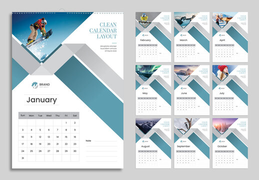 Wall Calendar Template 2027 With Monthly Planner