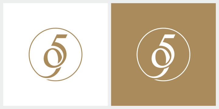 Simple number ninety-five logo design, 95 serif font with luxury and elegant logo concept 