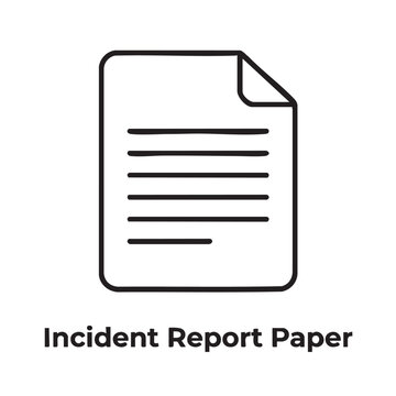 incident report paper vector icon outline art, a simple document illustration for forms outline art vector icon