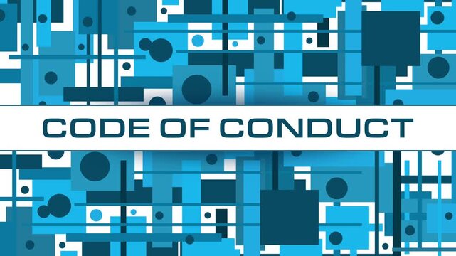 Code Of Conflict Blue Texture Squares Bottom Top Sliding Text 