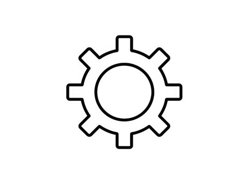 Mechanical gear cogwheel icon isolated on transparent background