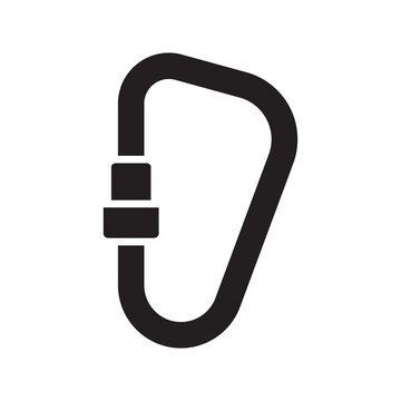 Climbing carabiner clip gear icon