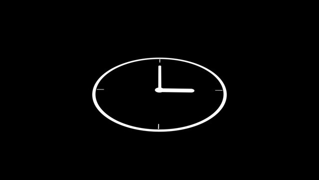 White analog clock face showing three o'clock on a black background time dial