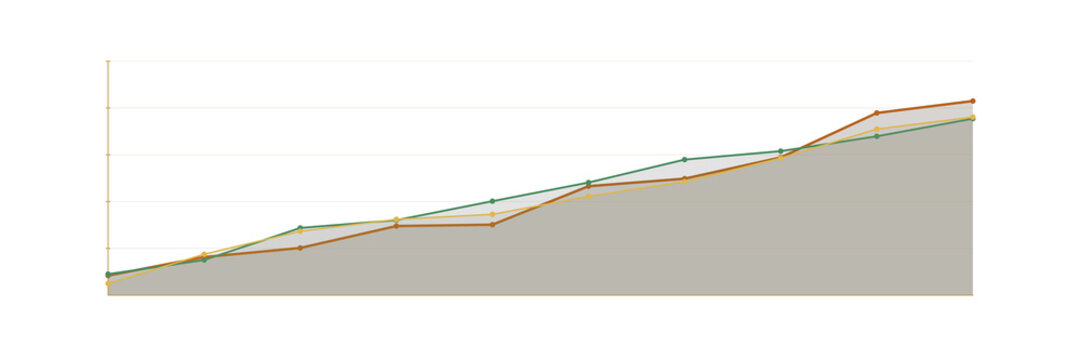 Line chart with band shading showing variance around mean. Isolated transparent PNG statistical variance visualization for data reports.