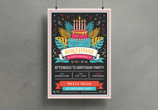 Birthday Party Poster Template