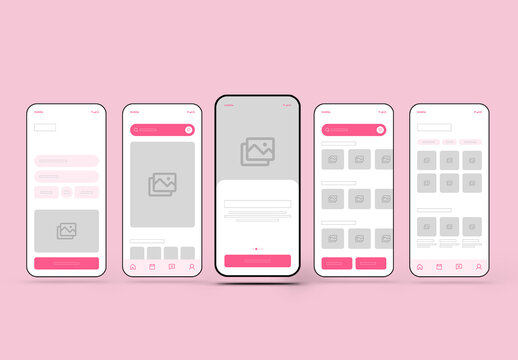 Modern Mobile App UI Wireframe Template Collection