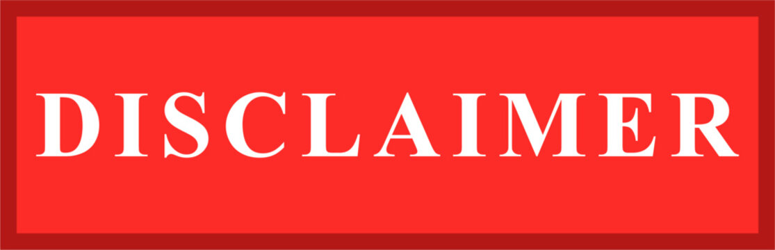 rectangular red sign featuring white text spelling DISCLAIMER, highlighting official legal notices, policy terms, important warnings, and compliance vector banner labels.