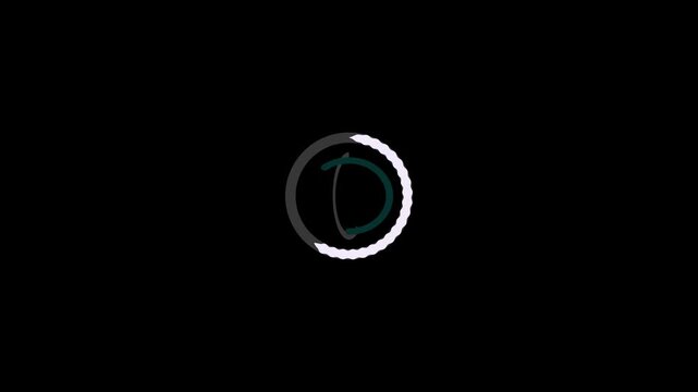 White loading wheel oval graphic spinning on transparent alpha background, black screen line loading animation 4K, circular refresh reload cycle visual element for web application loop