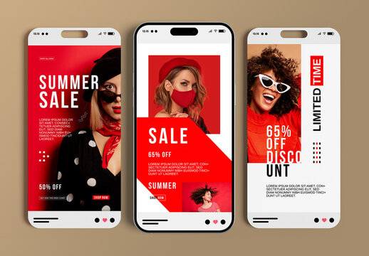 Red Fashion Sale Social Media Story Design Layout