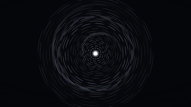 Abstract Concentric Circle Rings Rotating Hypnotic Sci-Fi Vortex Light Background