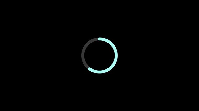 Loading circle animation spinning load icon with alpha layer transparent background, colorful neon light frame, error recovery reload cycle, fake mockup display processing wheel video.4k