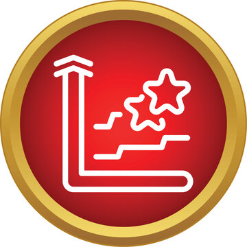 Business chart showing ascending steps and stars representing achieving success